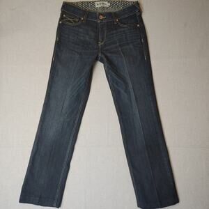 Ariat REAL Denim Jeans Womens 31R Straight Leg Dark Wash Western Cowgirl